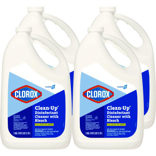 CloroxPro Clean-Up Disinfectant Cleaner with Bleach, Fresh Scent, 128 oz Refill Bottle, 4/Carton (35420CT)